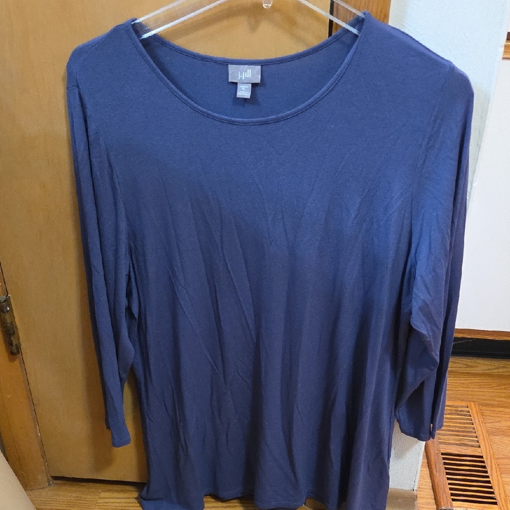 J. Jill Women's Long Sleeve Top in Purple XL